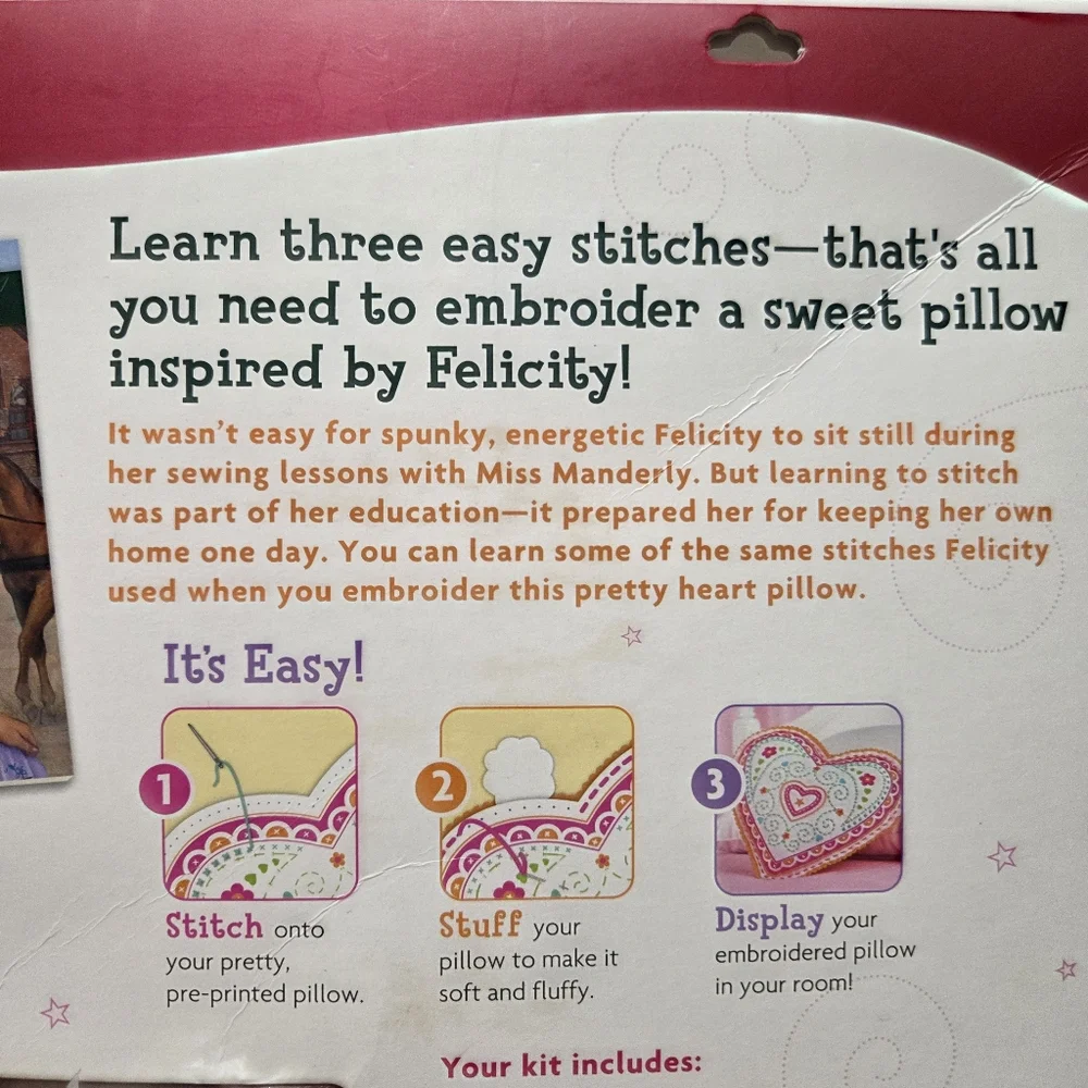 American Girl‎ Heart Pillow Craft Kit Pink and Orange Valentines 2012 Edition